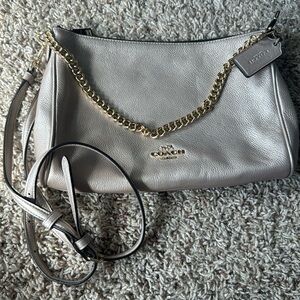 Coach purse beautiful for spring metallic color